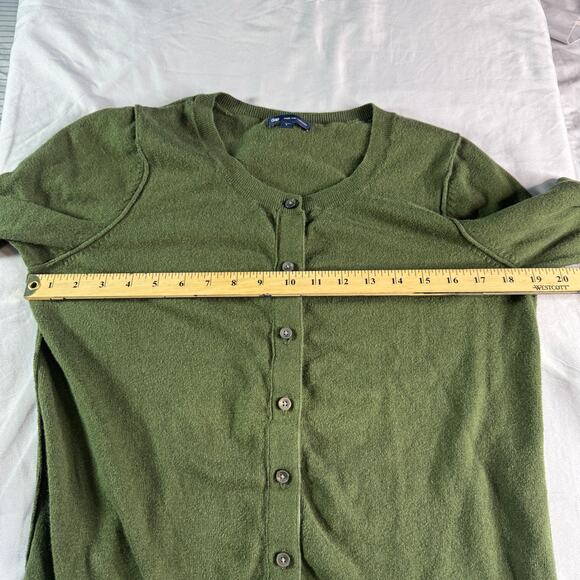 Gap Cashmere Blend Cardigan Womens Large Green Button Front Lightweight Sweater - Picture 7 of 8